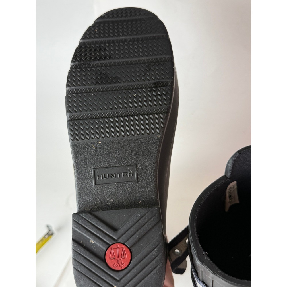 Hunter Refined Back Strap Rain Boots Matte Black Rubber Womens 7 EU 38 - Picture 5 of 9